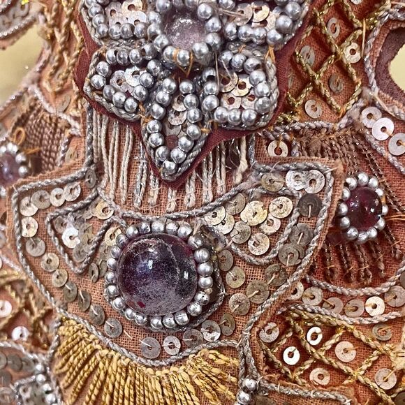 Thai Marionette Puppet 1960s Vintage 23 1/2 Inches, Sequined Traditional Dress, - Picture 7 of 11